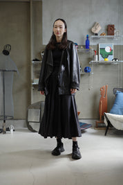 French silk long skirts