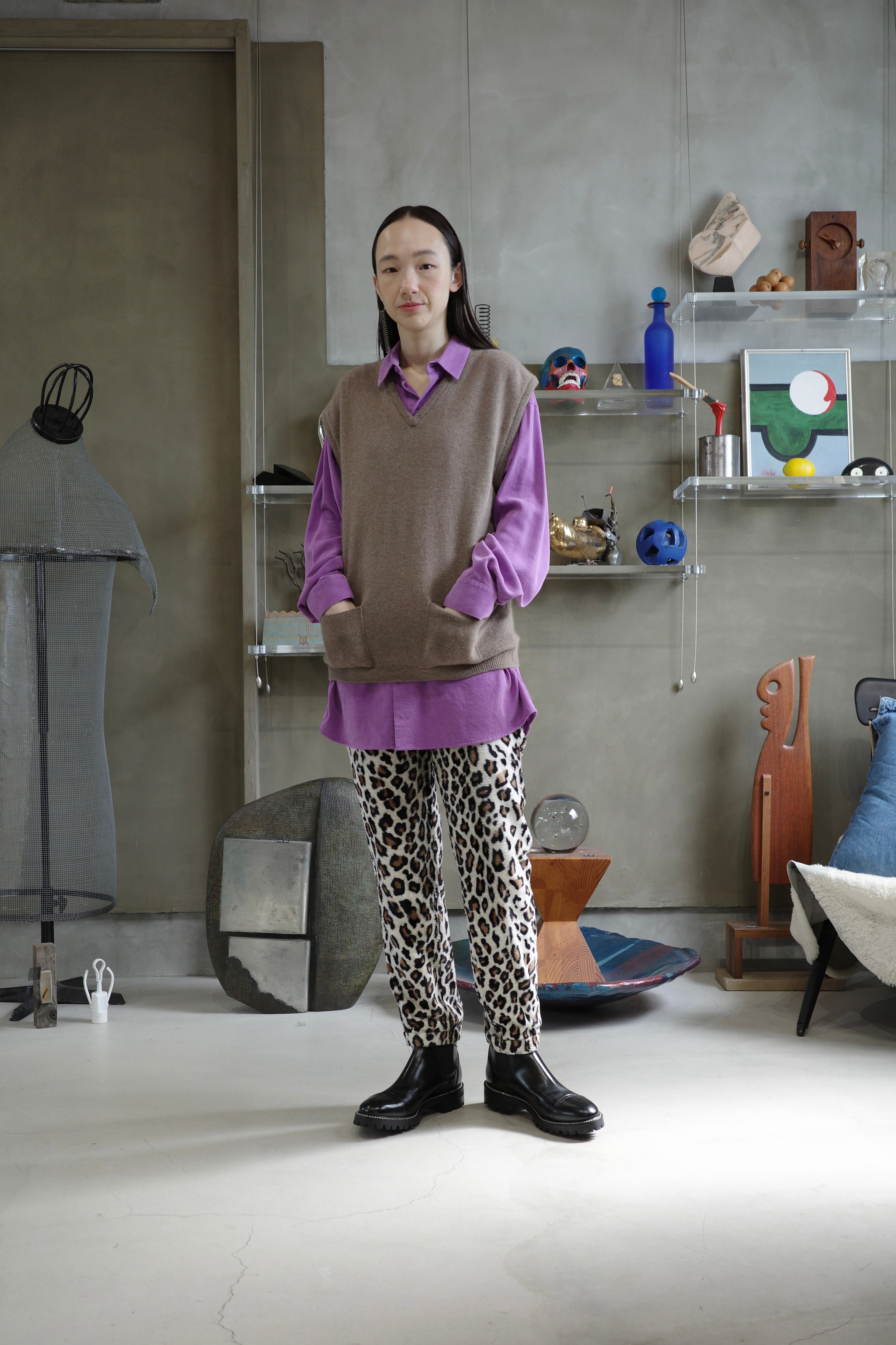 "NORMA KAMARI"  fake fur pants