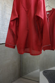 Red V neck tops