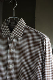 90's Brown gingam cotton shirts