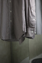 90's Brown gingam cotton shirts