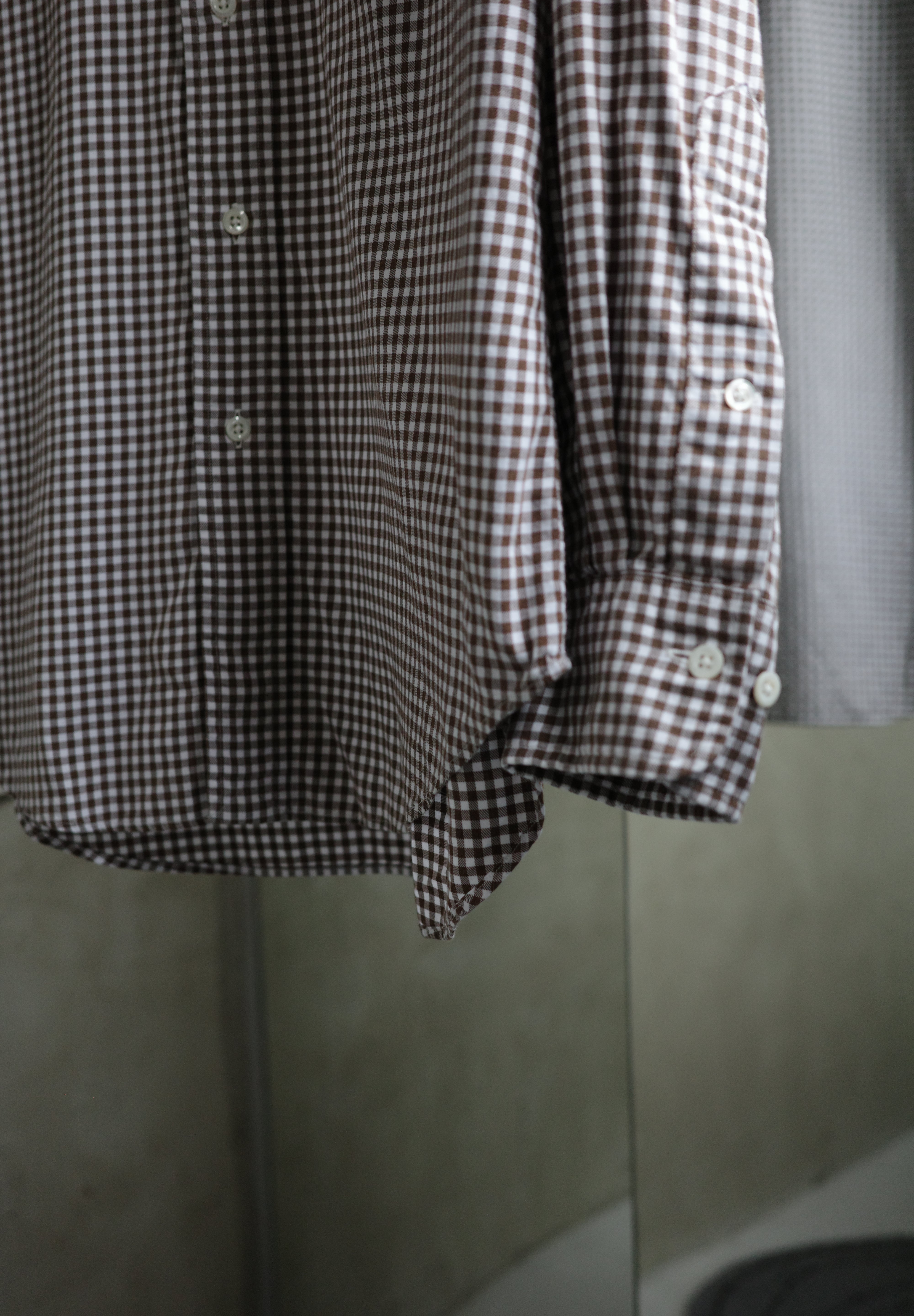 90's Brown gingam cotton shirts