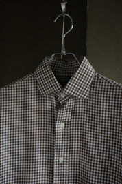 90's Brown gingam cotton shirts