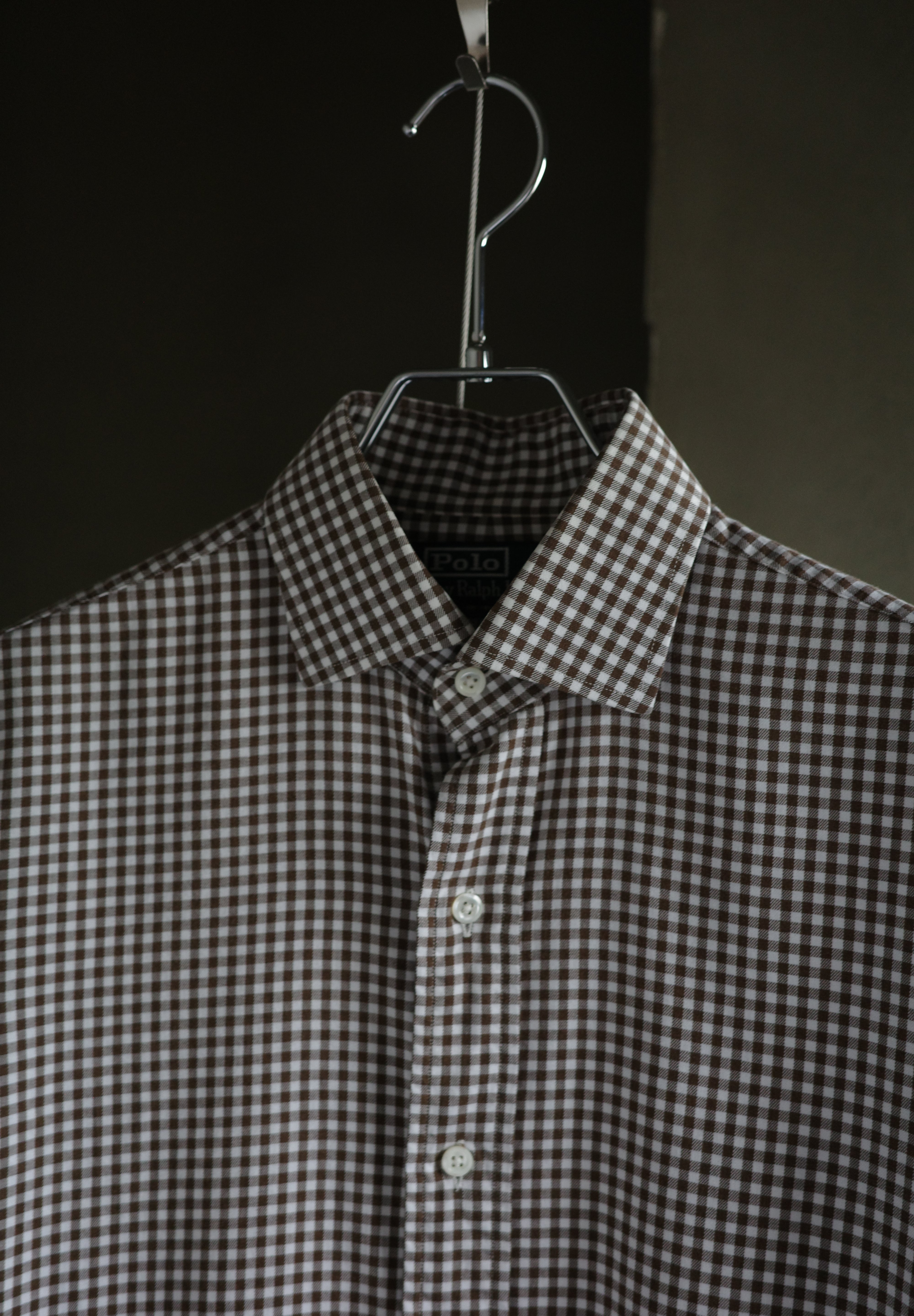 90's Brown gingam cotton shirts