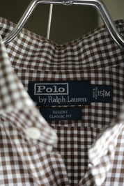 90's Brown gingam cotton shirts
