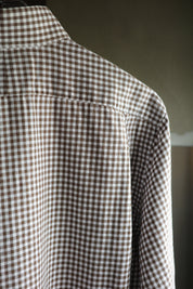 90's Brown gingam cotton shirts