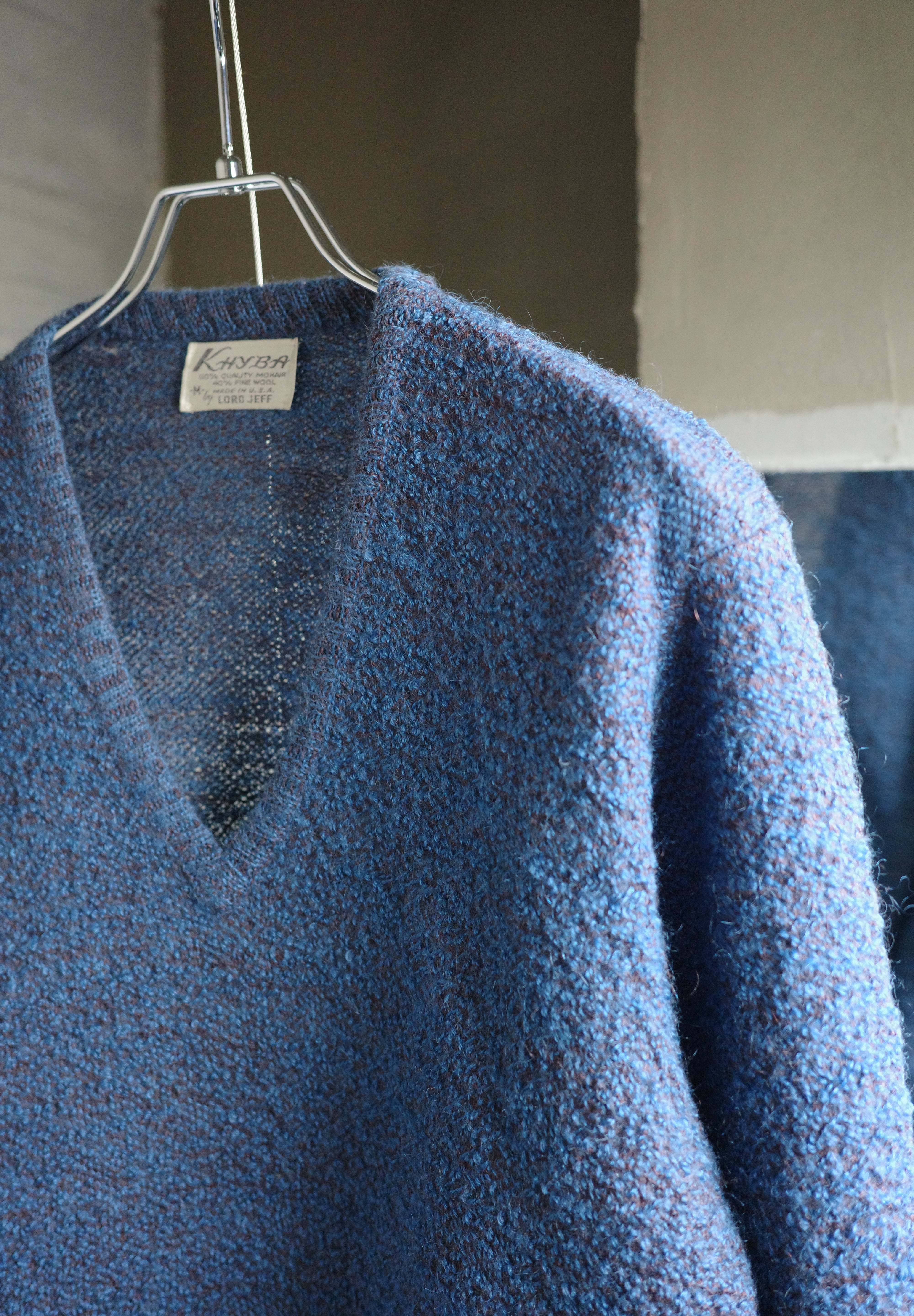 60's Mohair V neck knit