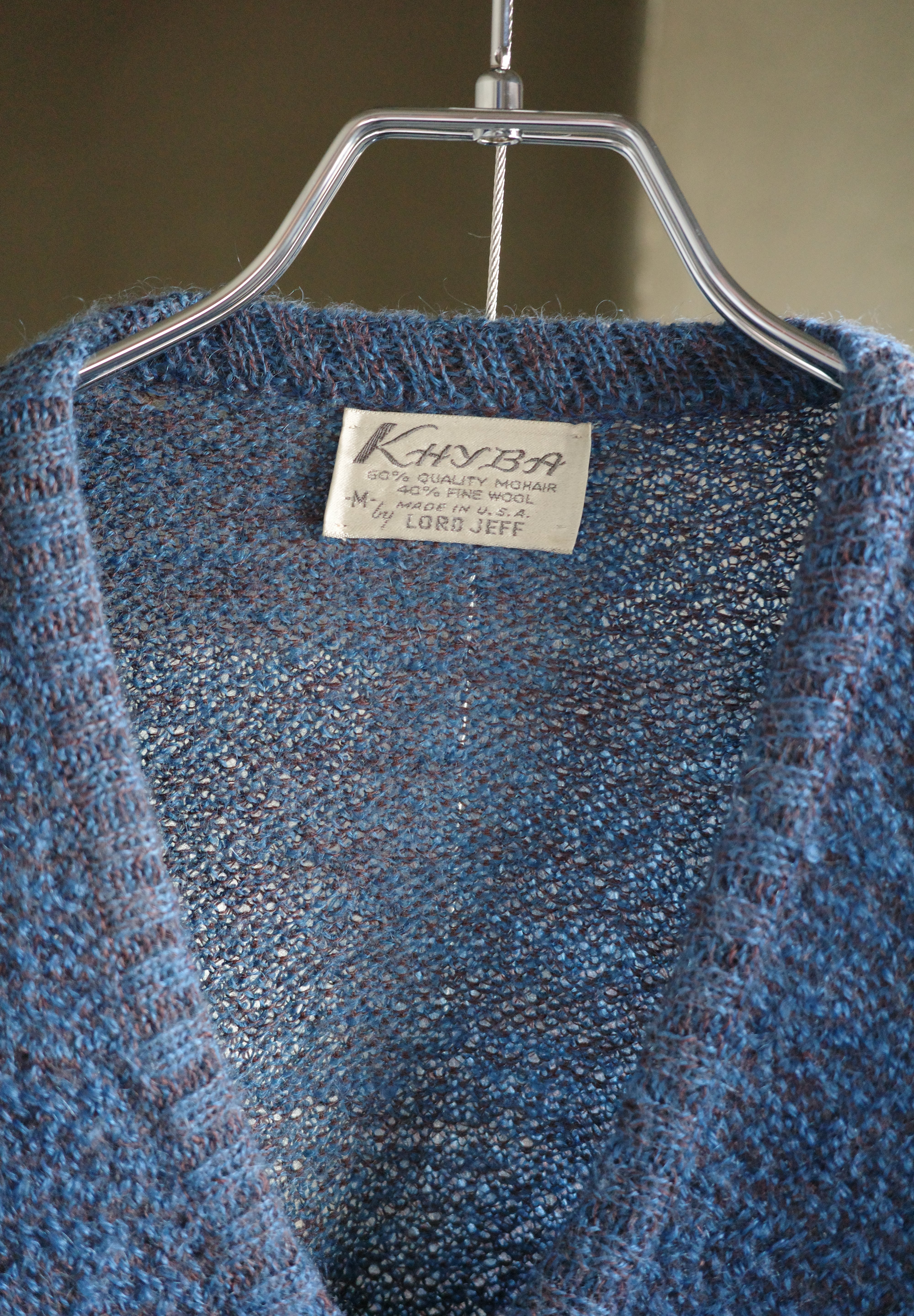 60's Mohair V neck knit